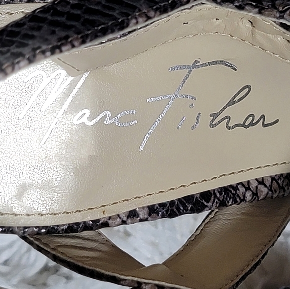 Marc Fisher Faux Snake Skin Cork Heels Size 6M - Picture 8 of 9
